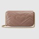 Gucci Gg Marmont Leather Super Mini Bag  Dusty Pink Chevron Leather